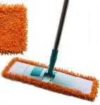 Швабра плоская с насадкой из микрофибры оранжевая вермишелька Павера/Р042В  ---