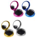 Зеркало карманное с расческой пластик/стекло круг д6,5см 4цв.ГЦ/301-187