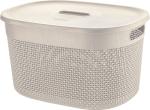 Корзина универс OSLO 18л с крышкой молочный туман Пласт Тим/PT1333МЛ-10 ---