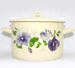 Кастрюля эмал 4,3л цилиндр Анютины глазки Лысьва/С-16141/4КмЭ