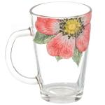 Кружка стекл 0,3л Живая природа Китайская роза Декостек/334-Д/Т00007055 (Б)