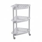 Этажерка угловая Тереза 3 полки 40*27*61см св-серый Бытпласт/4312420 (Б)