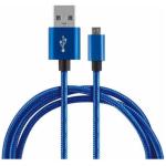 Кабель для зарядки Micro USB 2А 1м Energy нейлон синий СКР/104108