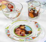 Набор детский стекло 3пр Маша и Медведь Добрый день МФК/ММН3-1