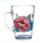Кружка стекл Капучино 300мл Анемоны ОСЗ/07С1334 б/этик