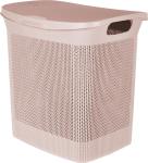 Корзина д/белья 35л Киплекс Ажур с крышкой бежевый топаз Пластик Репаблик/KL410011005