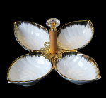 Менажница керам с золот напылением фигурная 4-х секционная ГРН/YBS66-85SC3