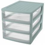 Органайзер пласт формат А4 3 ящика 26*36,8*26,5см светло-голубой Бытпласт/433223931 --