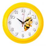 Часы настенные круг д21см корпус желтый Пчелка/2121-143