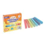 Мелки школьные цветные квадратные 7шт микс/3399581 МИН 10ШТ