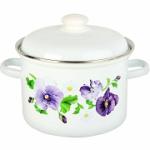 Кастрюля эмал 3л цилиндр Анютины глазки Лысьва/С-1612АП2/4