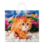 Пакет подарочный пластиковая ручка 38*35*10см Пушок Антелла/45947