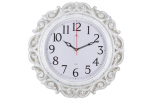 Часы настенные круг ажурный д40,5см корпус белый с серебром/4126-004