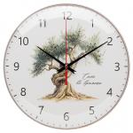 Часы настенные круг д25см основание бежевое Оливковое дерево/2526-012