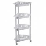 Этажерка угловая Тереза 4 полки 40*27*84см светло-серый Бытпласт/431242130