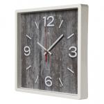 Часы настенные квадрат 30х30см корпус белый Структура дерева/3028-009