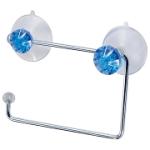 Держатель д/туал бумаги хром/металл Бриллиант 2 присоски синий Рыжий кот/W2022E/311455 (Б)