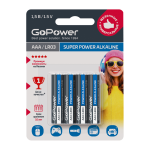 Батарейка LR03 GoPower алкалин мизинчик блистер 4шт/00-00015602