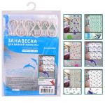 Штора д/ванн 180*180см винил 12диз Мультидом/СН34-85