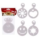 Набор декораторов д/кофе пласт 4шт Мультидом/J11-94