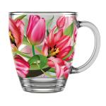 Кружка стекл 0,35л Тюльпаны Декостек/2025-Д/Т00019045