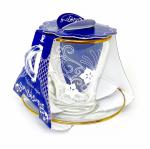 Набор чайный стекл 2пр (0,25л+блюдце) Флоксы п/у Декостек/2649-Г34