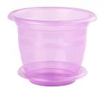 Горшок д/орхидей с поддон 2л прозр фиол/розов Башпласт/М7545